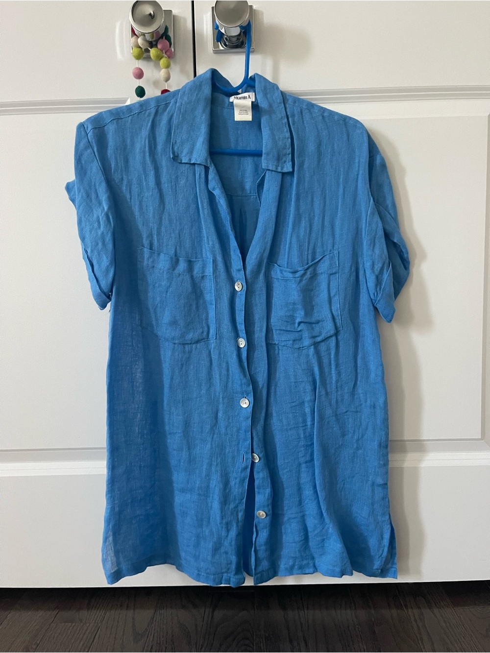 Vitamin A Sky Blue Linen Button-Up Shirt